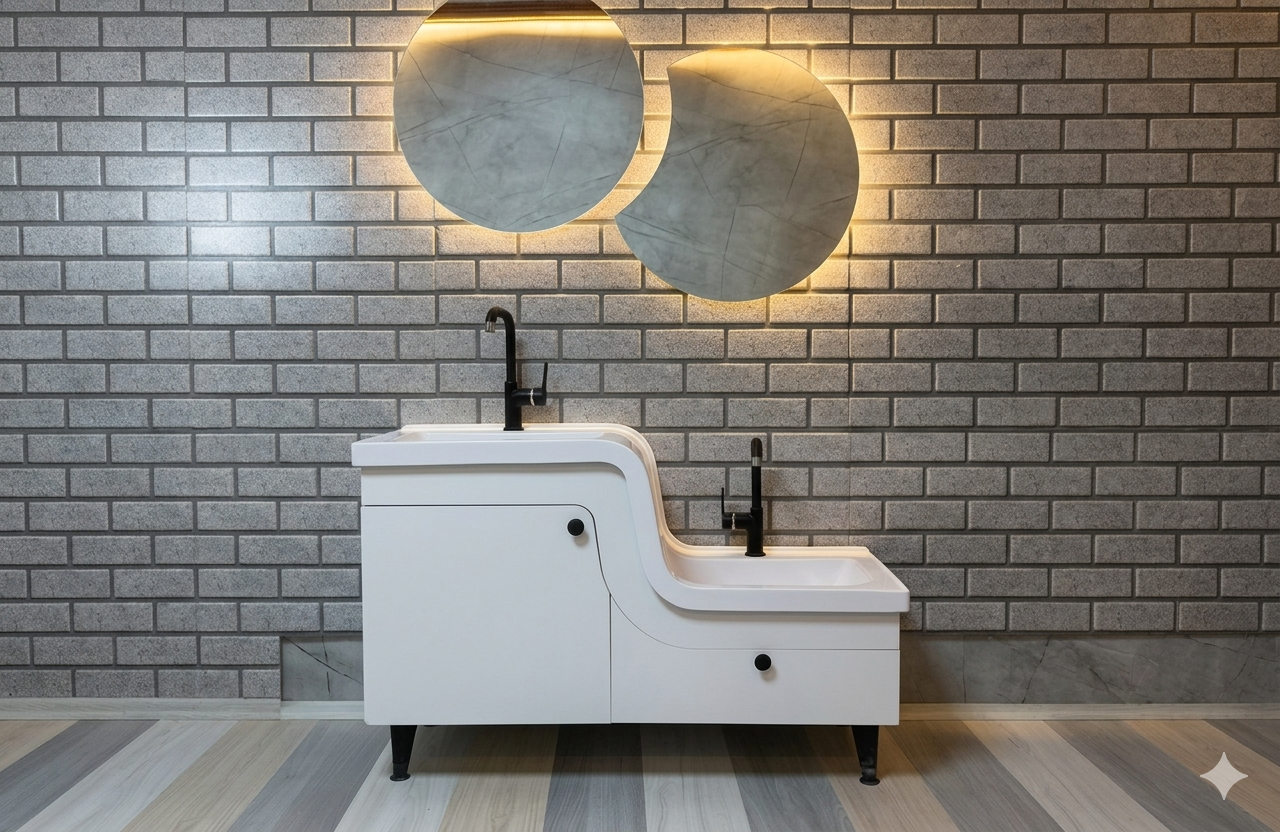 Z Lavabo Modelleri, Çift Kademeli Çocuk Banyo Dolabı, Yaşlı ve Ev Tipi Abdest Lavabosu İmalatı - Turan Yapı
